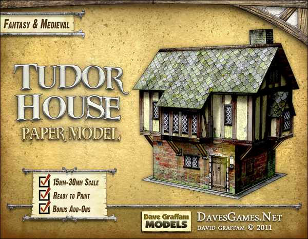 N Scale Building House English Tudor Cottage Cover Stock PRE-CUT Paper Kit 